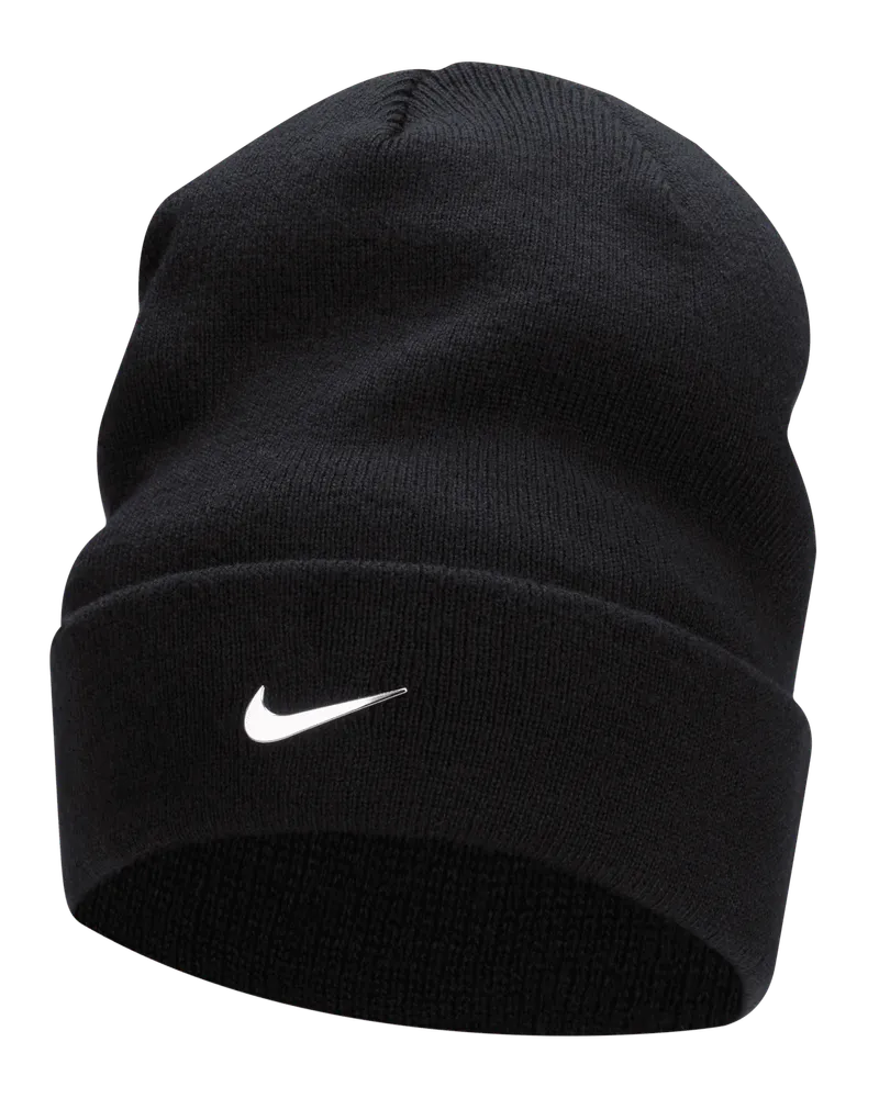 Nike Peak Standard Metallic-Beanie mit Swoosh und Bündchen - Schwarz Metallic