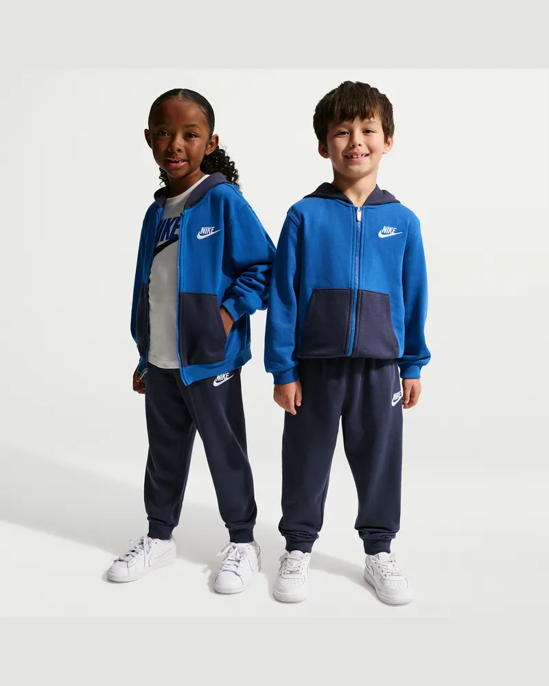 Nike Lifestyle 3-teiliges Set aus Hoodie und T-Shirt für jüngere Kinder - Blau Blau