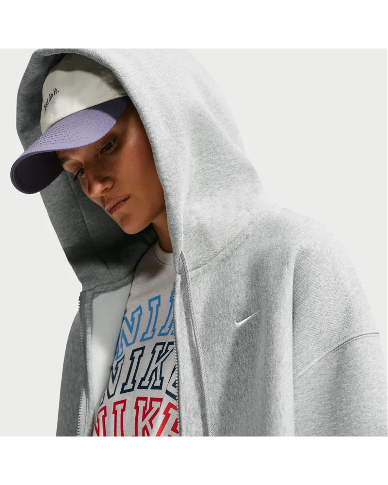 Nike Studio Fleece Heavyweight Oversize-Kapuzenjacke (Damen) - Grau Grau