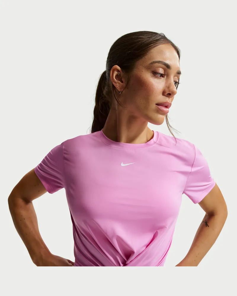 Nike One Classic Twist Kurzarmshirt mit Dri-FIT-Technologie (Damen) - Lila Lila