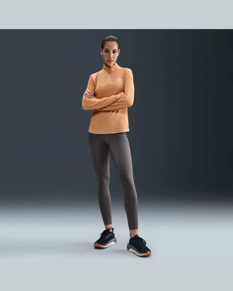 Nike Trail Lauf-Leggings mit 7/8-Länge und hohem Bund (Damen) - Grau Grau