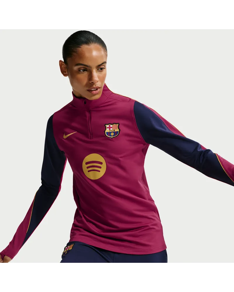 Nike FC Barcelona Strike  Dri-FIT Fußball-Trainingsoberteil aus Strickmaterial (Damen) - Rot Rot