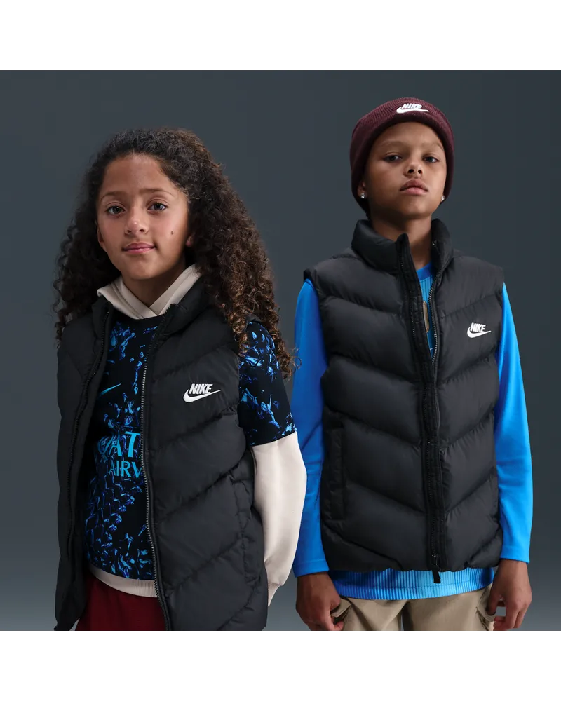 Nike Sportswear All Day Play Therma-FIT-Puffer-Weste mit weiter Passform (ältere Kinder) - Schwarz Schwarz