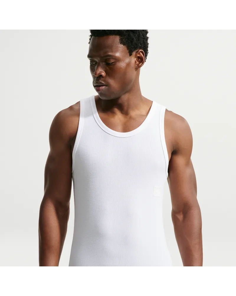 Nike N.A.C. Dri-FIT Tanktop aus Rippmaterial (Herren) - Weiß Weiß