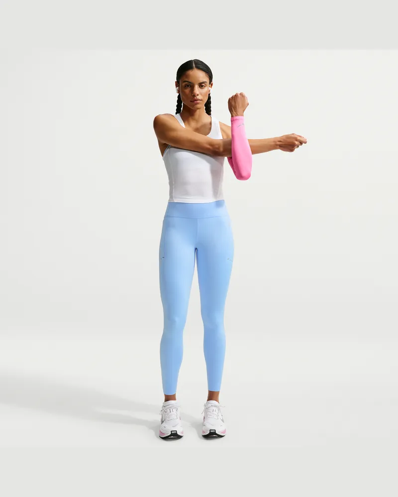Nike Swift 7/8-Lauf-Leggings mit hohem Bund und Taschen (Damen) - Blau Blau
