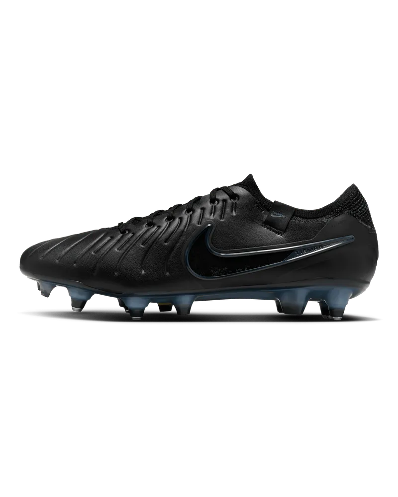 Nike Tiempo Legend 10 Elite Low-Top-Fußballschuh für weichen Rasen - Schwarz Schwarz
