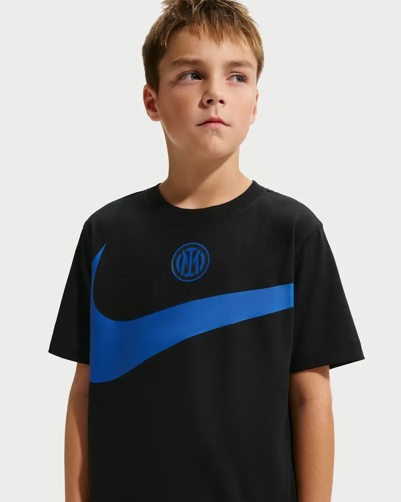 Nike Inter Mailand Swoosh  Fußball-T-Shirt für Herren - Schwarz Schwarz