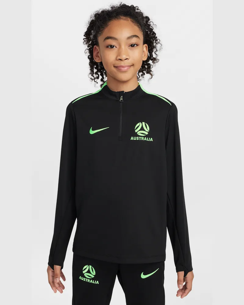 Nike Australien Academy Pro  Dri-FIT Fußball-Drill-Oberteil aus Strickmaterial (ältere Kinder) - Schwarz Schwarz