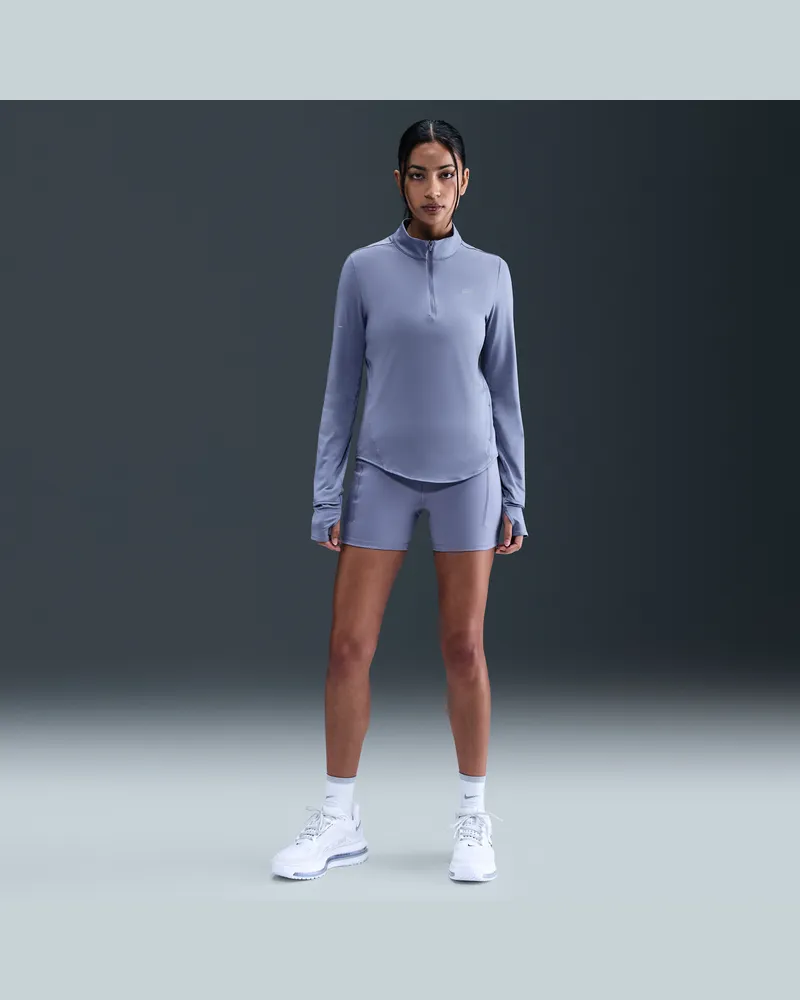 Nike Swift Damen-Laufshorts mit hohem Taillenbund und Taschen (ca. 10 cm) - Blau Blau