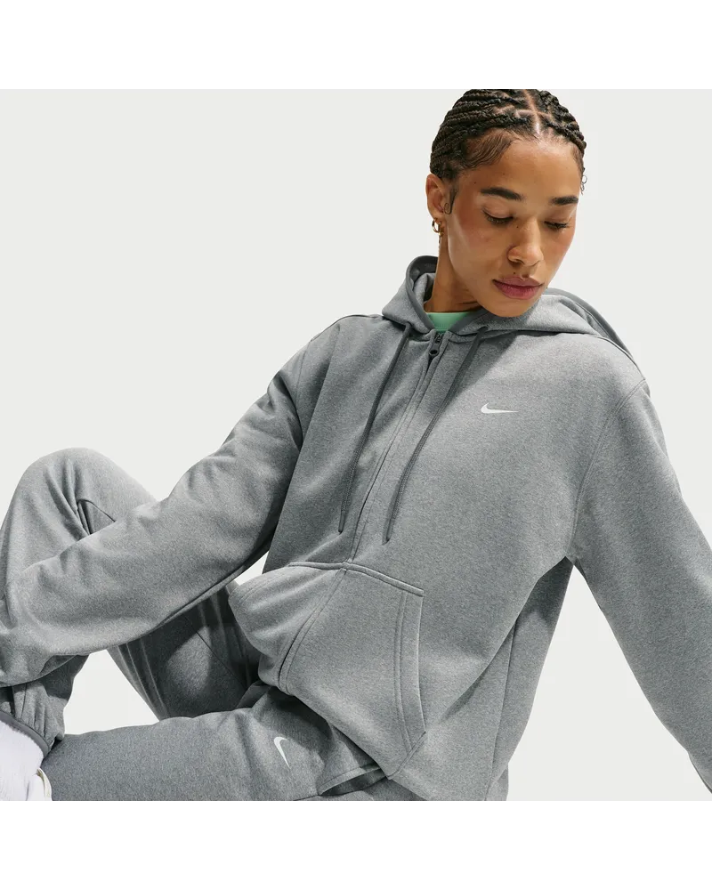 Nike Studio Fleece Sport Therma-FIT Kapuzenjacke (Damen) - Grau Grau