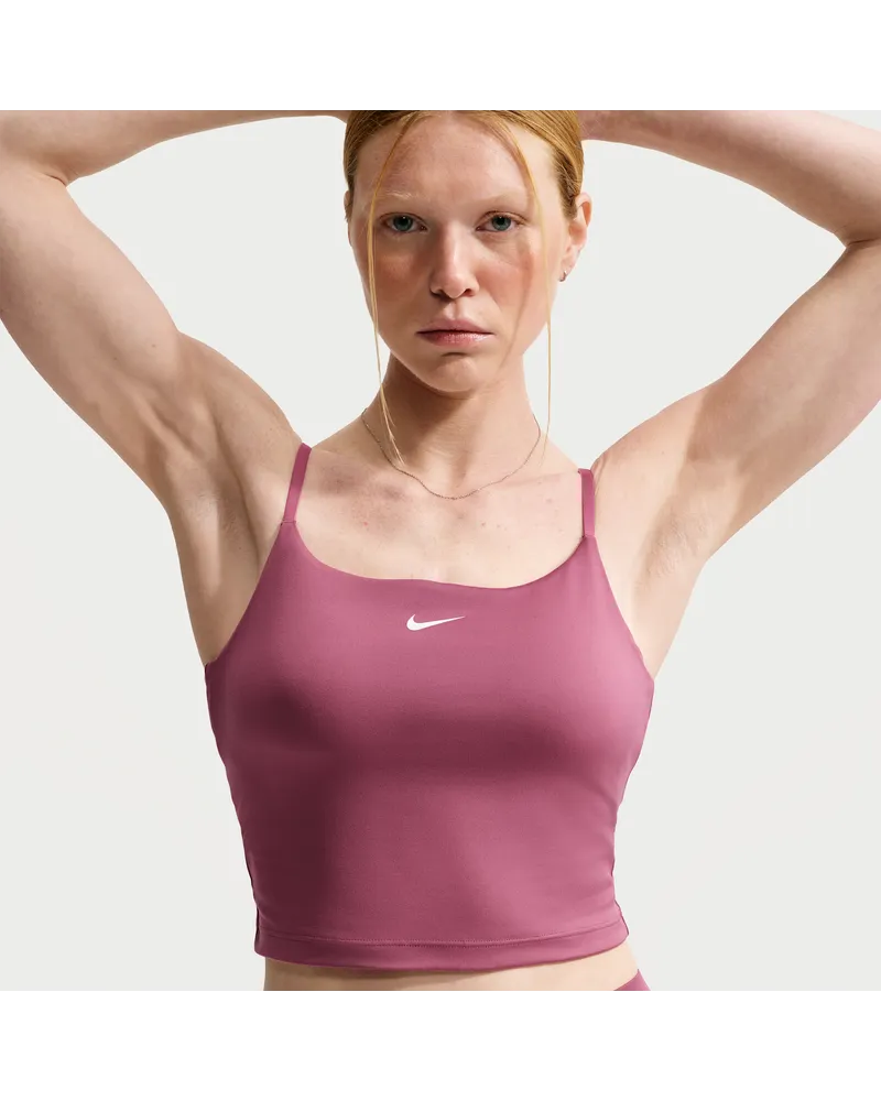 Nike One gepolstertes, verstellbares Sport-BH-Tanktop mit mittlerem Halt - Rot Rot