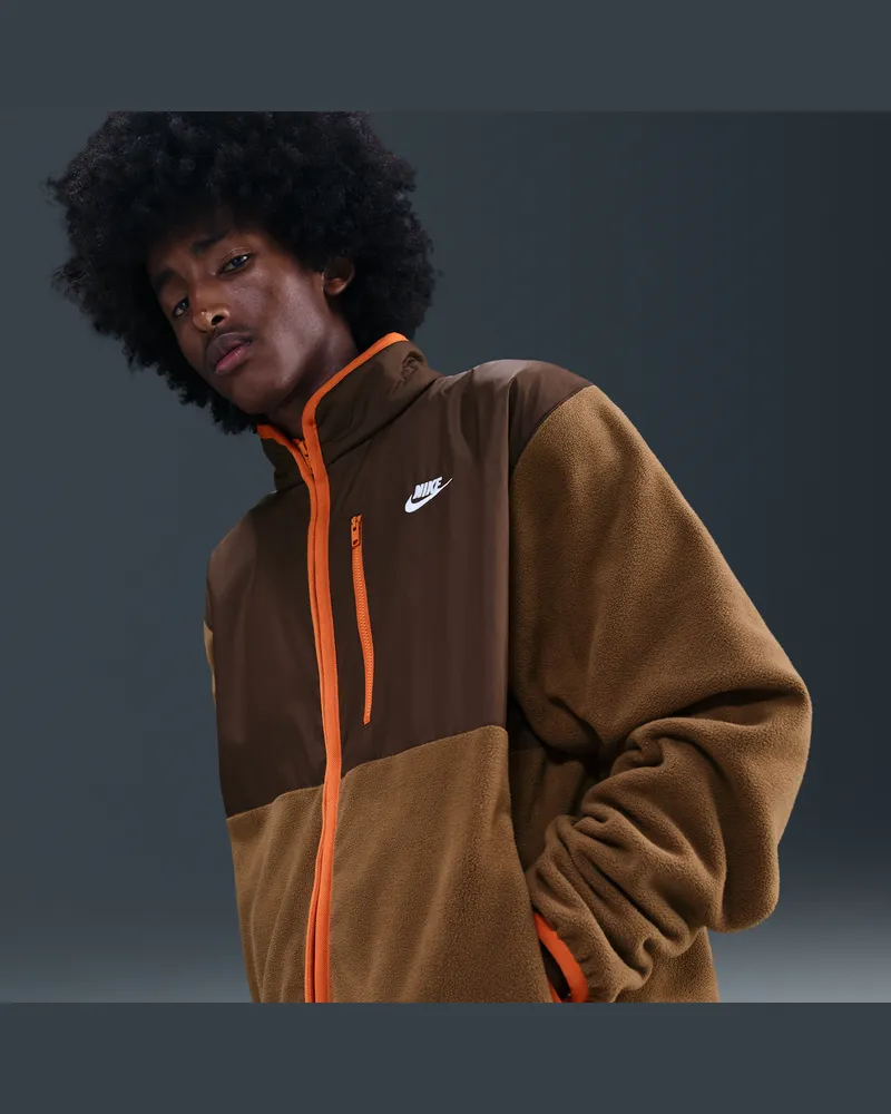 Nike Club Winterized Herrenjacke mit durchgehendem Reißverschluss - Braun Braun