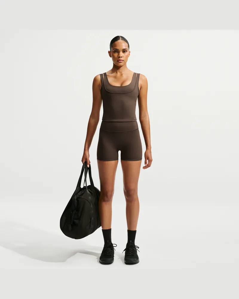 Nike SKIMS Matte Damen-Shorts mit hohem Bund (ca. 7,5 cm) - Braun Braun