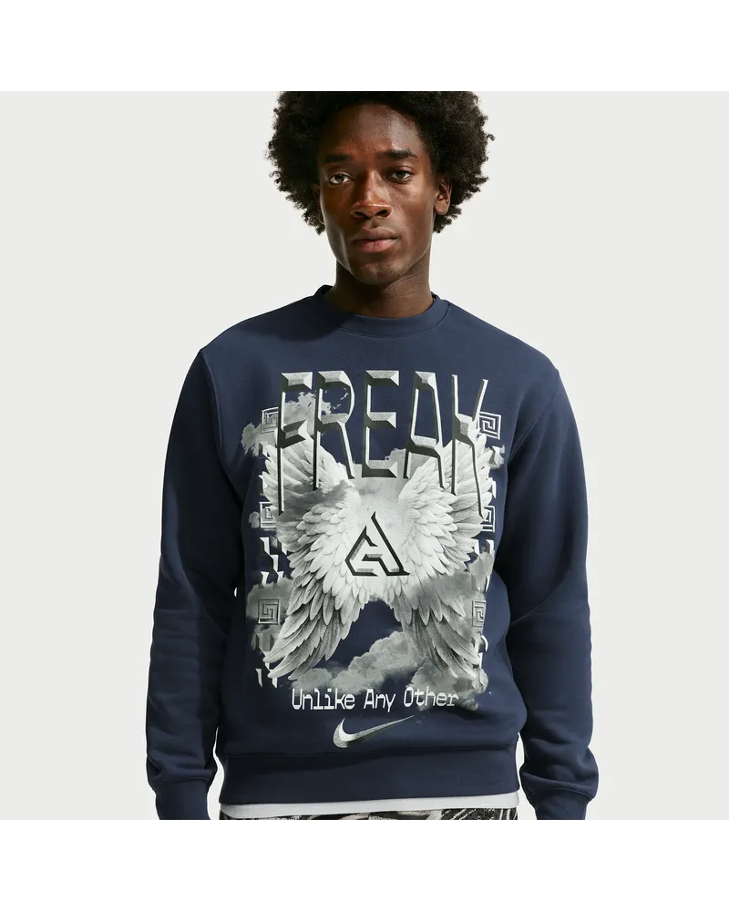 Nike Giannis Fleece-Rundhalsshirt (Herren) - Blau Blau