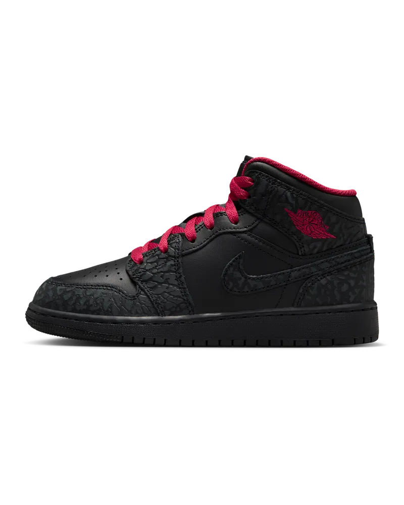 Jordan Air  1 Mid SE Schuh (ältere Kinder) - Schwarz Schwarz