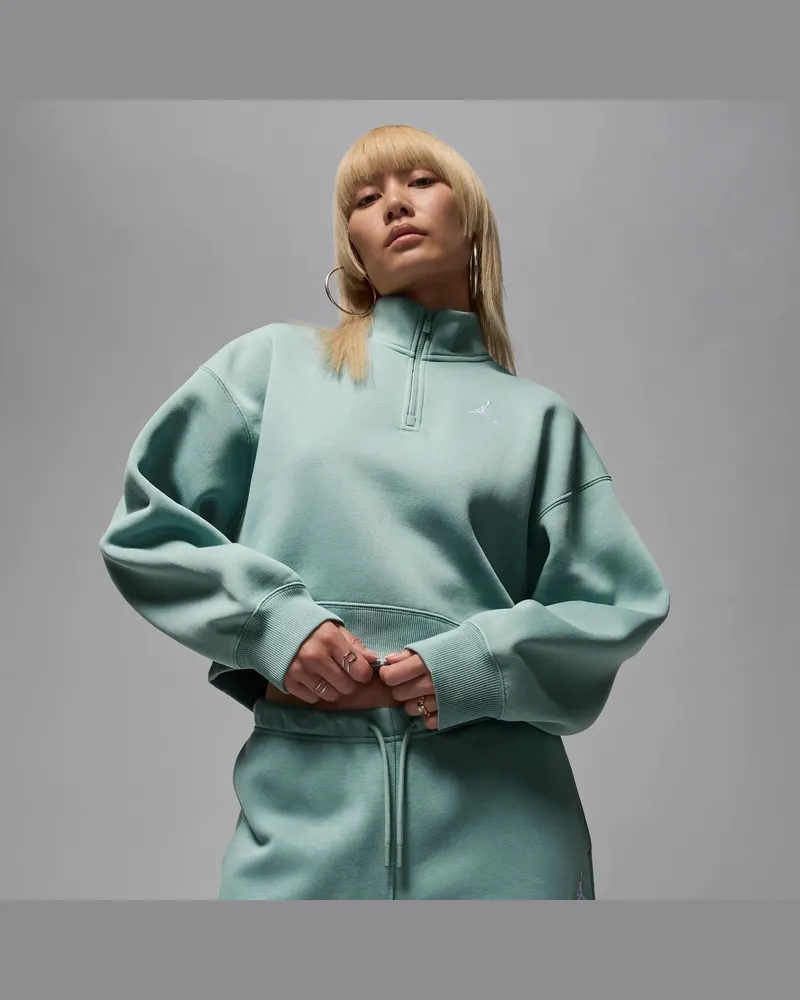 Jordan Brooklyn Fleece Oberteil mit Viertelreißverschluss (Damen) - Grün Grün
