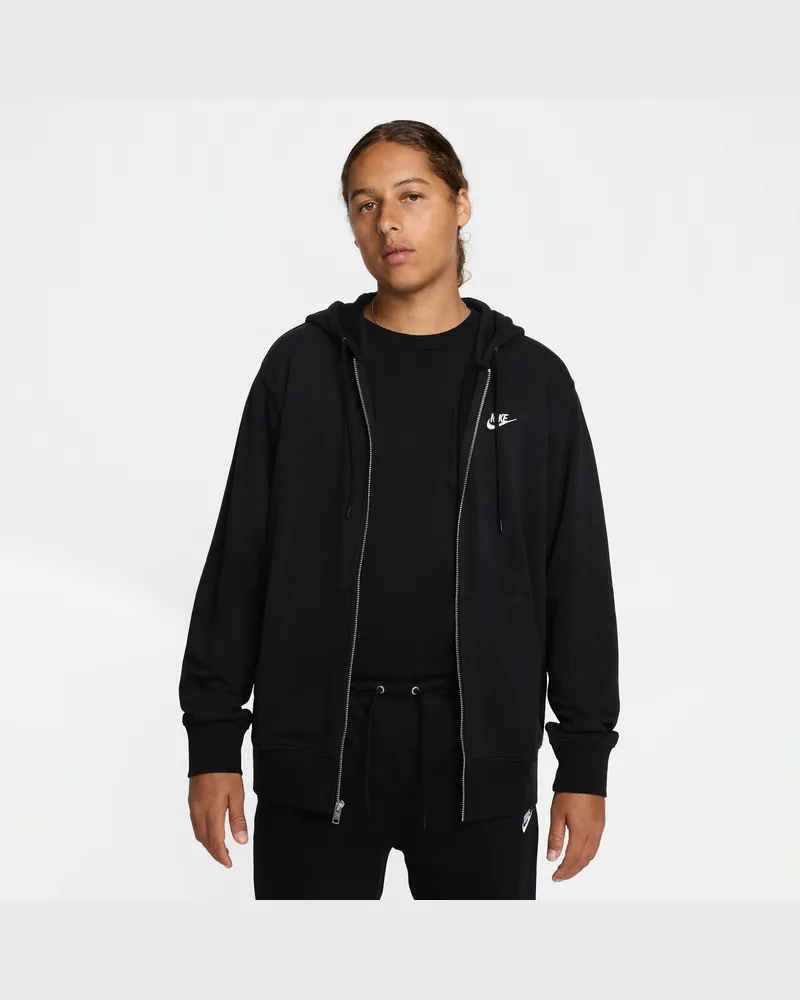 Nike Club Kapuzenjacke aus French Terry (Herren) - Schwarz Schwarz