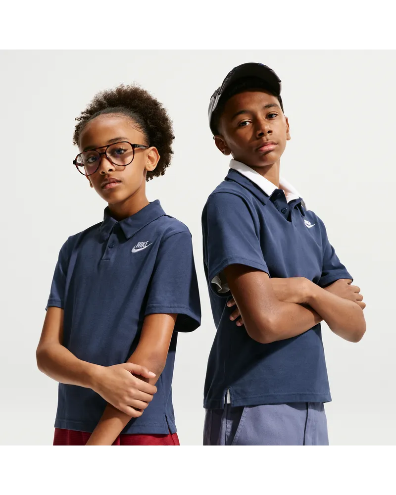 Nike Club Kurzarm-Poloshirt aus Strickmaterial (ältere Kinder) - Blau Blau