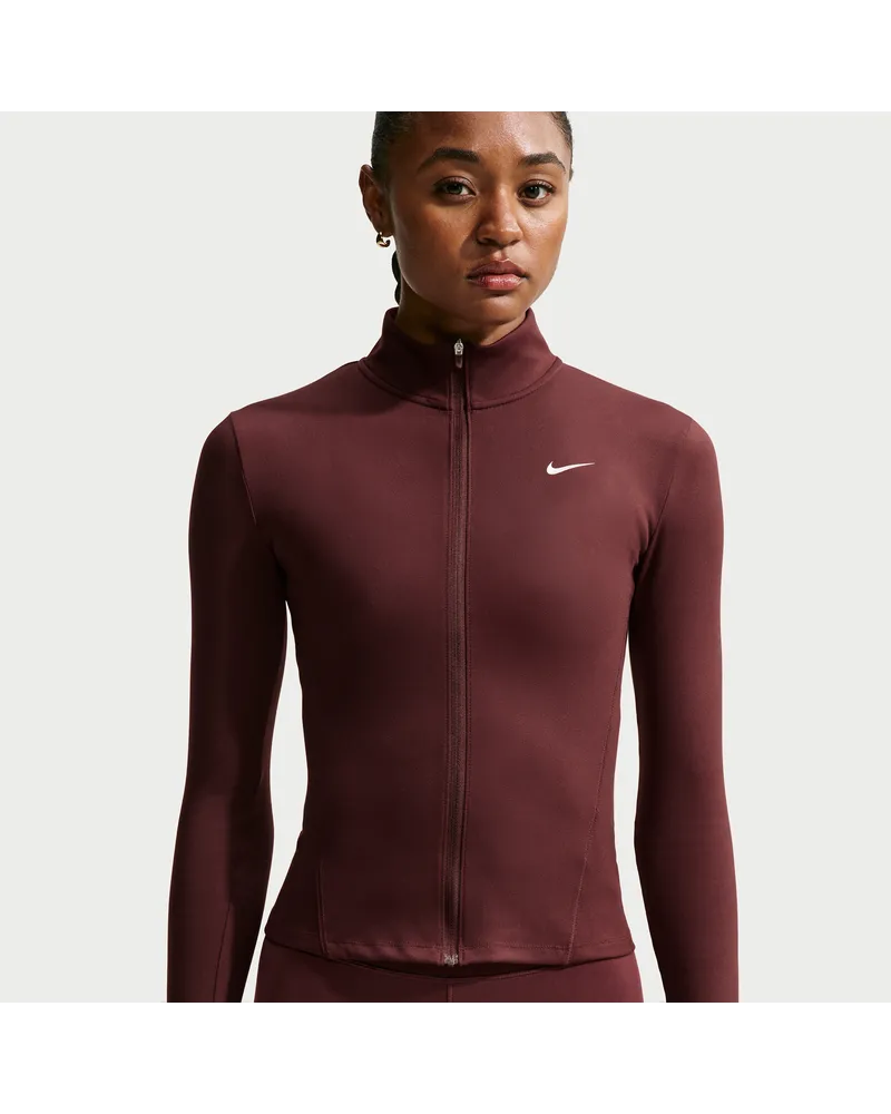 Nike One Fitted Dri-FIT-Jacke mit durchgehendem Reißverschluss für Damen - Lila Lila
