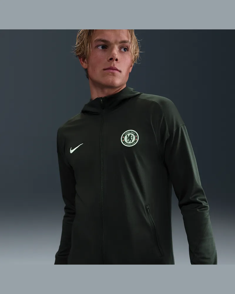Nike FC Chelsea Strike  Dri-FIT Fußball-Trainingsjacke aus Strickmaterial mit Kapuze (Herren) - Grün Grün