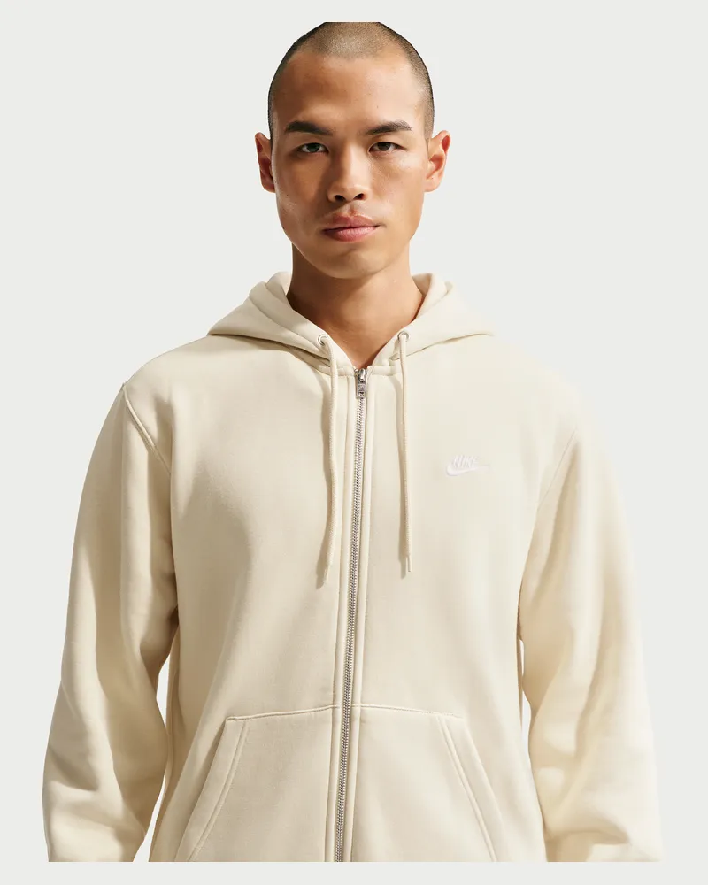 Nike Club Fleece-Hoodie mit durchgehendem Reißverschluss (Herren) - Braun Braun