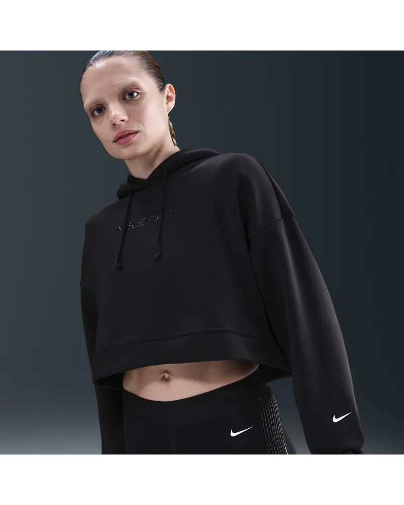 Nike Pro Fleecehoodie mit Therma-FIT-Technologie (Damen) - Schwarz Schwarz