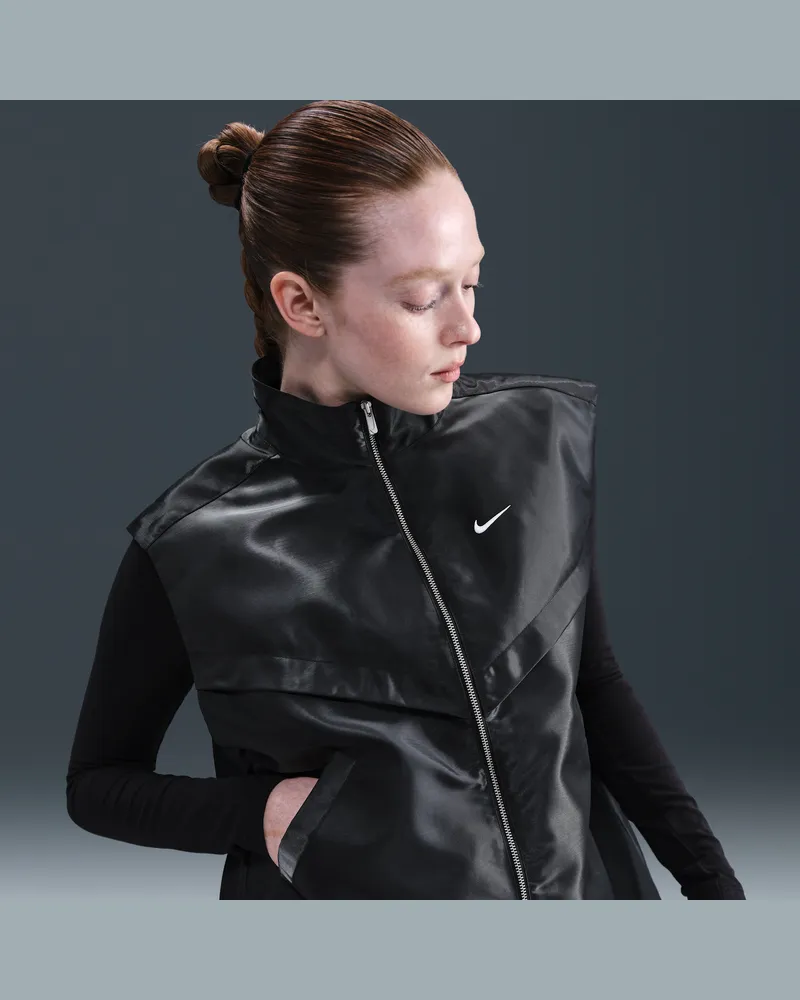 Nike Sportswear Windrunner Weste mit Glanz (Damen) - Schwarz Schwarz