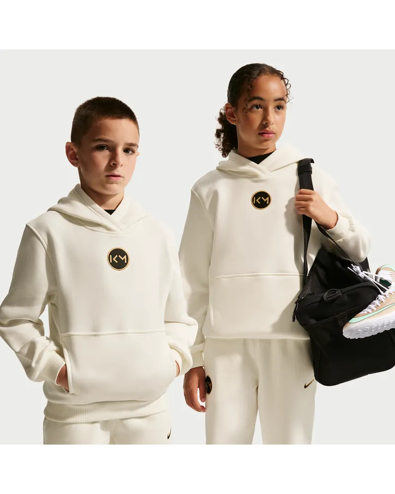 Nike Kylian Mbappé Club Fleece  Football Hoodie (ältere Kinder) - Weiß Weiß