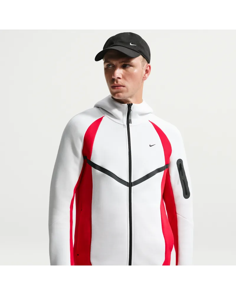 Nike Tech Windrunner-Fleecejacke mit durchgehendem Reißverschluss und Color-Block-Design (Herren) - Weiß Weiß