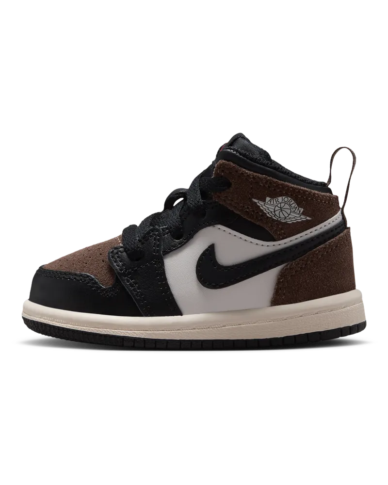 Jordan 1 Mid Schuh für Babys und Kleinkinder - Schwarz Schwarz