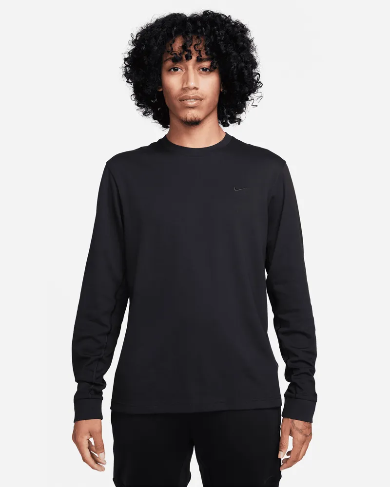 Nike Primary Vielseitiges Dri-FIT-Longsleeve für Herren - Schwarz Schwarz