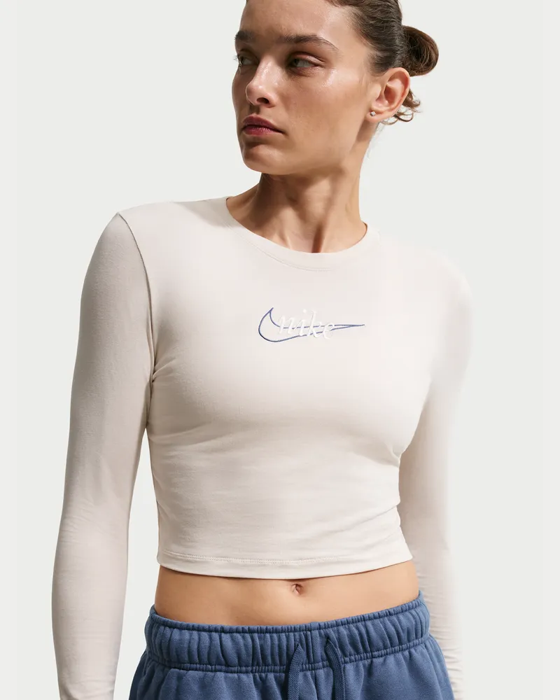 Nike Longsleeve mit schmaler Passform (Damen) - Braun Braun