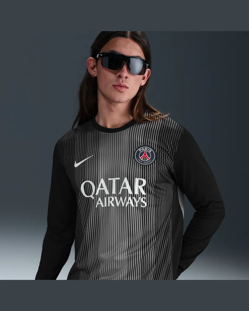 Nike Paris Saint-Germain 2025/26 Stadium Goalkeeper  Replika-Longsleeve-Fußballtrikot mit Dri-FIT-Technologie (Herren) - Schwarz Schwarz