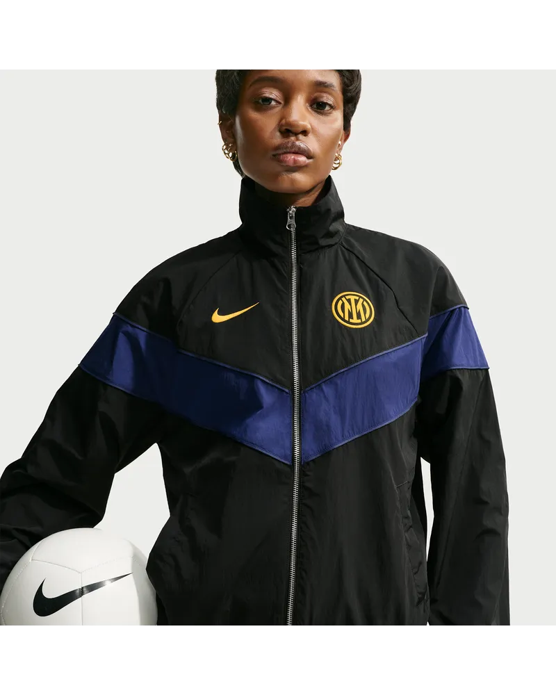Nike Inter Mailand Windrunner  Fußball-Webjacke mit UV-Schutz (Damen) - Schwarz Schwarz