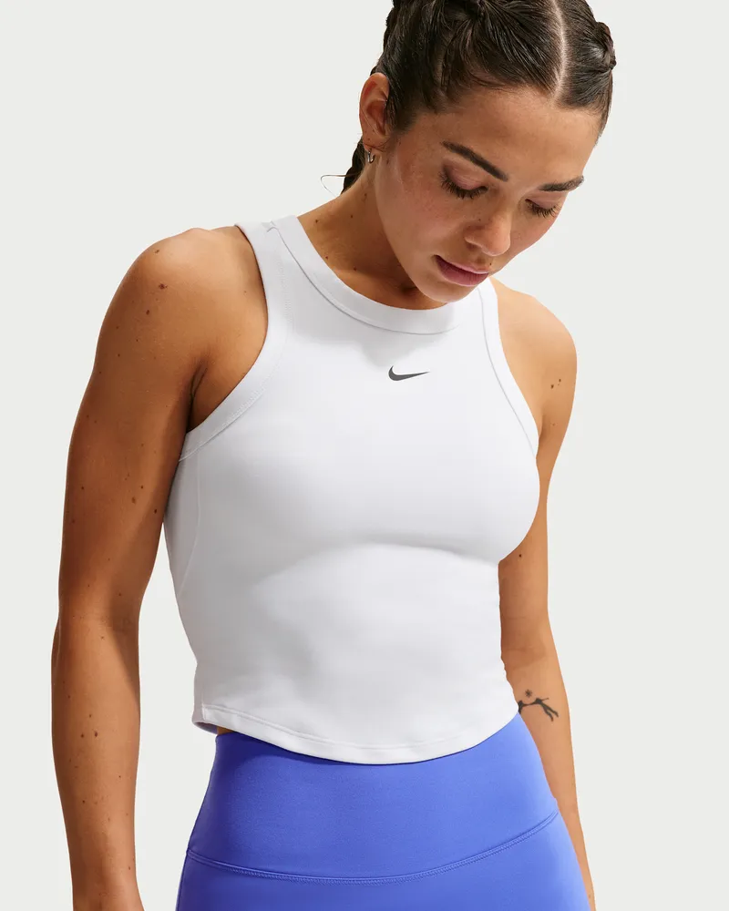 Nike One Fitted Dri-FIT Kurztanktop für Damen - Weiß Weiß