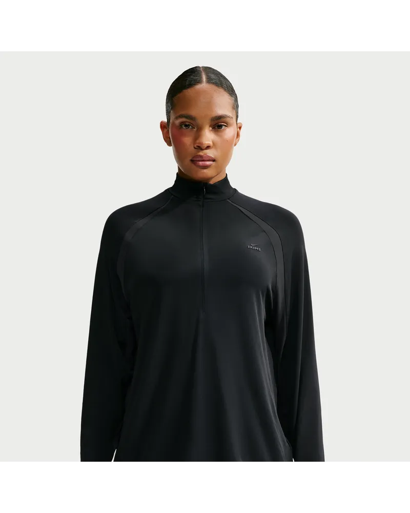 Nike SKIMS Stretch Knit Longsleeve mit Halbreißverschluss (Damen) - Schwarz Schwarz