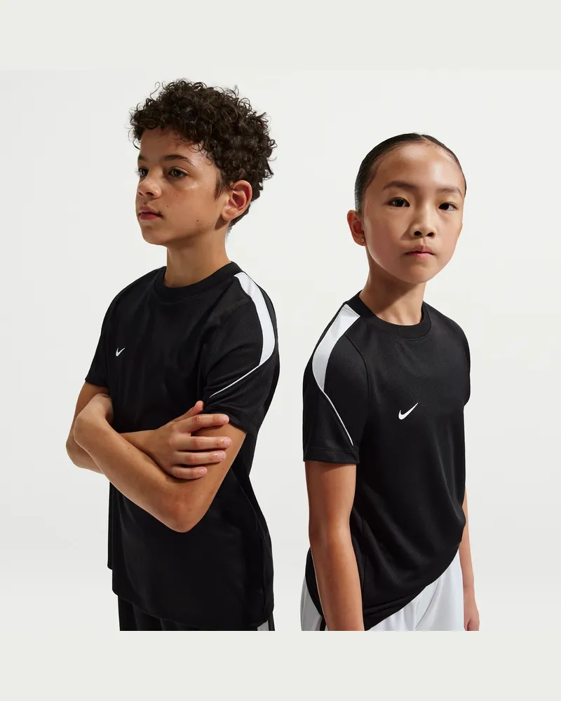 Nike Strike Dri-FIT Kurzarm-Fußballoberteil (ältere Kinder) - Schwarz Schwarz