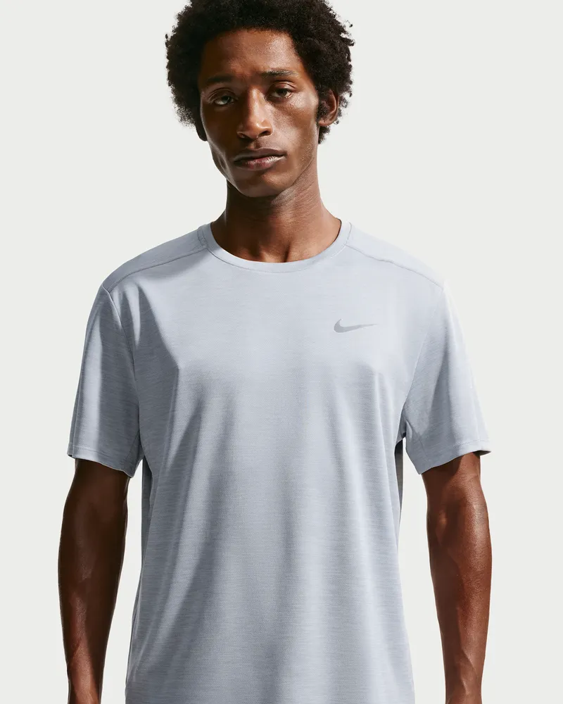 Nike Miler Dri-FIT Kurzarm-Laufoberteil für Herren - Grau Grau