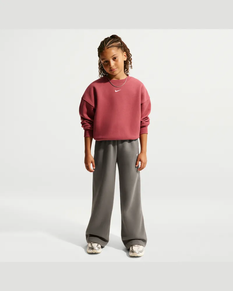 Nike Studio Fleece Hose mit offenem Saum (Mädchen) - Grau Grau