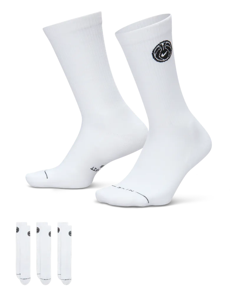 Nike Everyday Elevated Crew-Socken (3 Paar) - Weiß Weiß