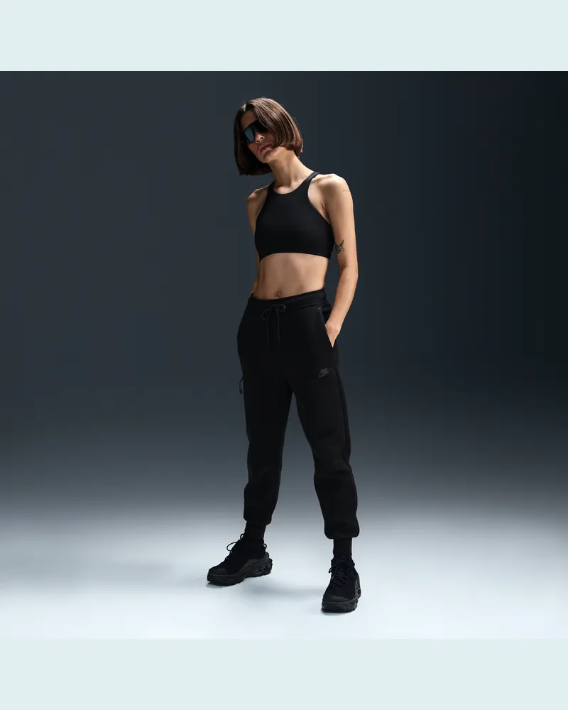 Nike Sportswear Tech Fleece Jogginghose mit mittelhohem Bund für Damen - Schwarz Schwarz