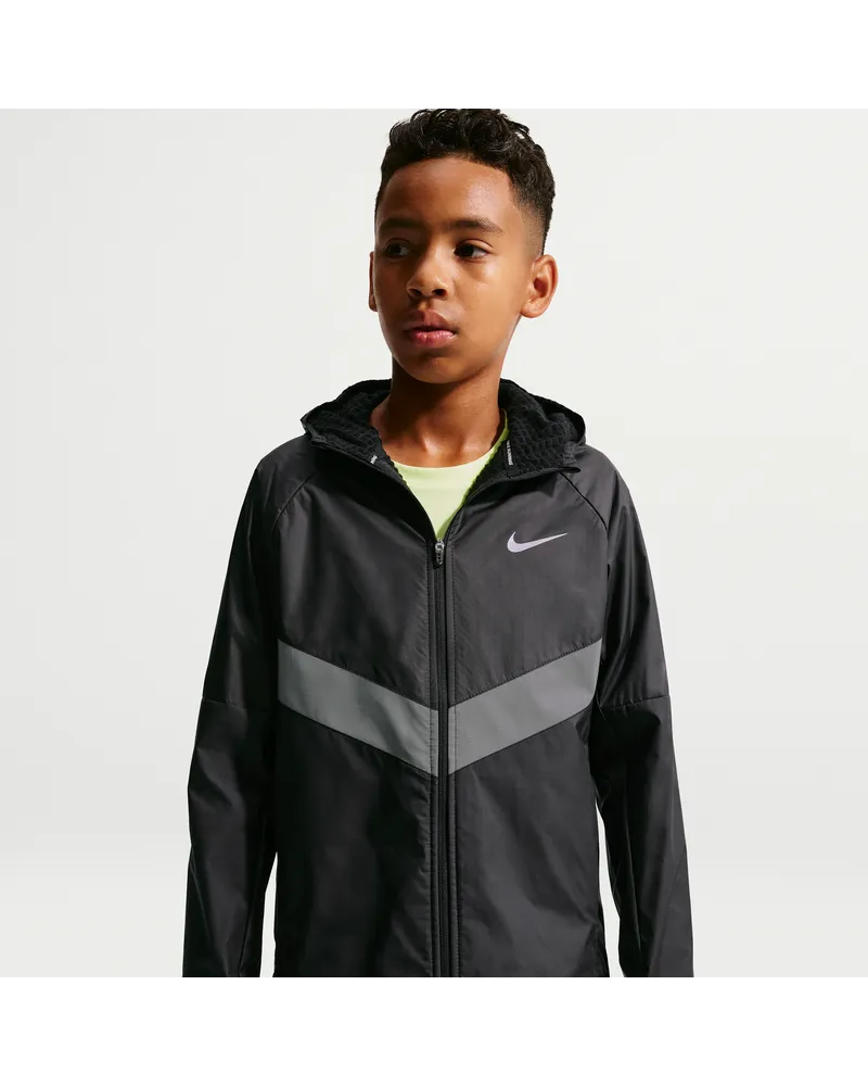 Nike Miler Wasserabweisende Therma-FIT-Winterjacke (ältere Kinder, Jungen) - Schwarz Schwarz