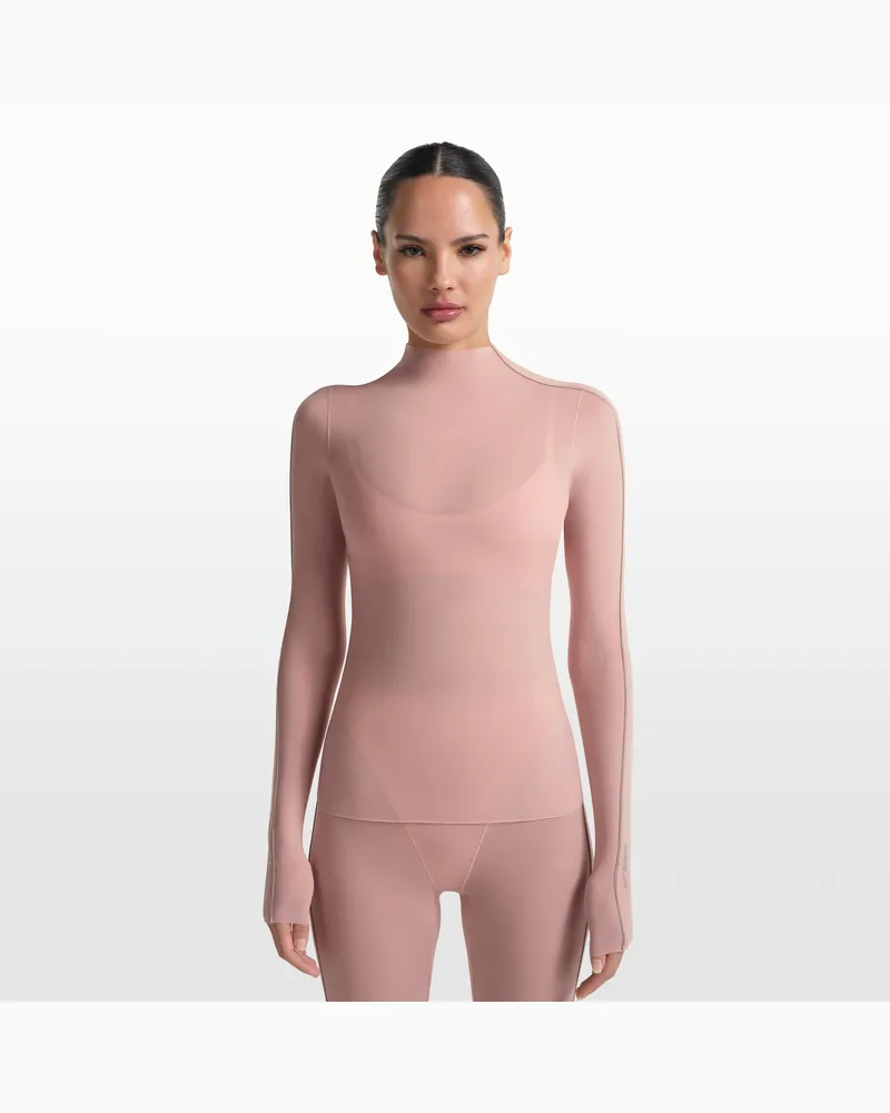 Nike SKIMS Gewichtsloses Longsleeve mit Stehkragen und vielfältigen Kombinationsmöglichkeiten (Damen) - Pink Pink