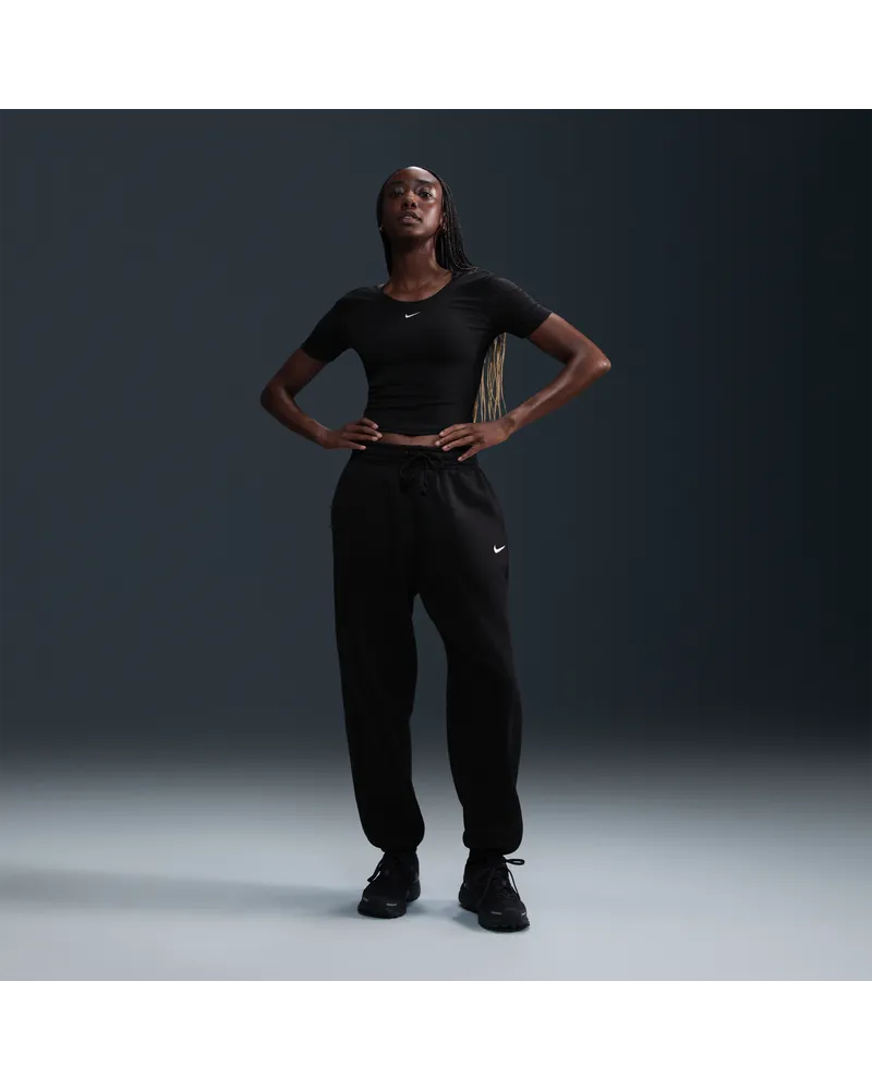 Nike Sportswear Phoenix Fleece Oversize-Trainingshose mit hohem Taillenbund für Damen - Schwarz Schwarz
