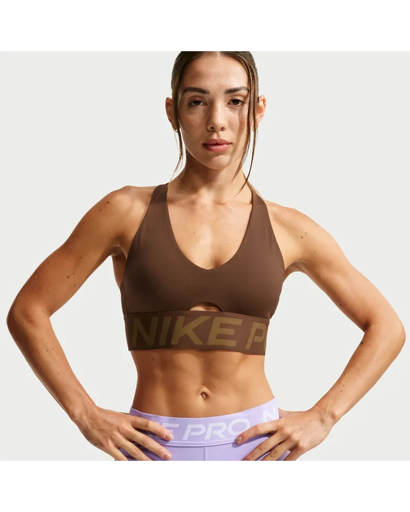 Nike Pro Sculpt gepolsterter Sport-BH mit mittlerem Halt - Braun Braun