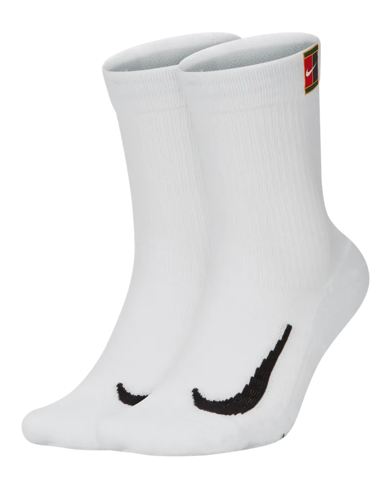 Nike Court Multiplier Cushioned Tennis-Crew-Socken (2 Paar) - Weiß Weiß