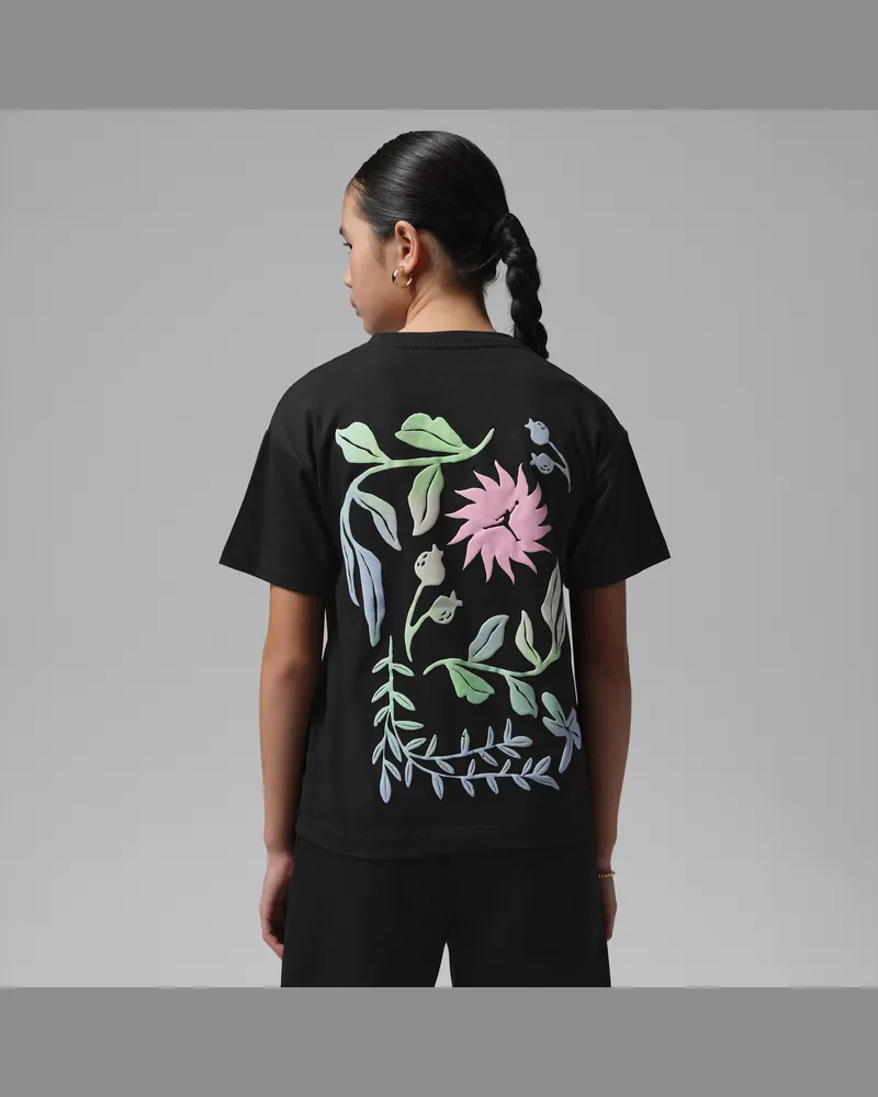 Jordan Puff Floral T-Shirt (ältere Kinder) - Schwarz Schwarz