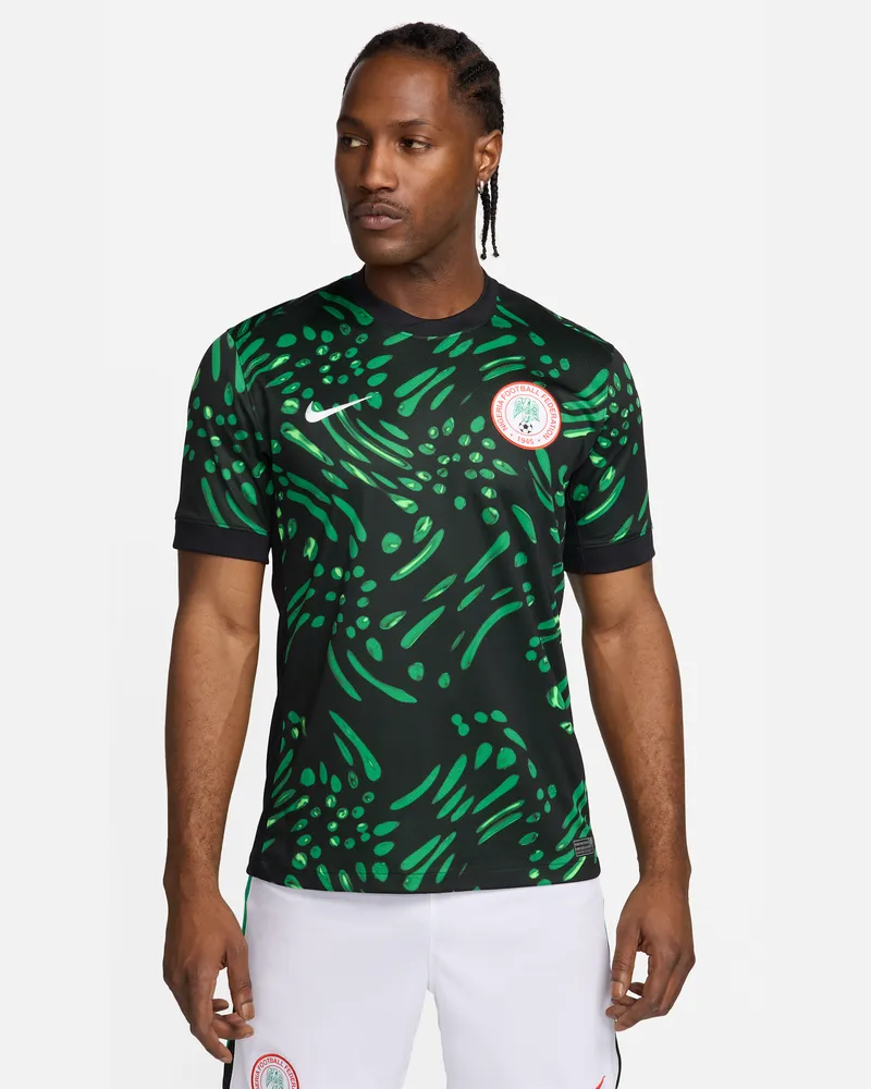 Nike Nigeria 2024 Stadium Away  Replika Fußballtrikot mit Dri-FIT-Technologie für Herren - Schwarz Schwarz