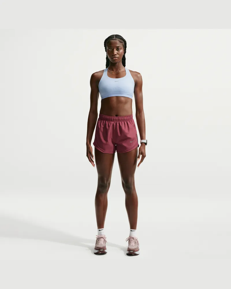 Nike Tempo Dri-Fit Laufshorts mit Innenslip und mittelhohem Bund (Damen) - Rot Rot