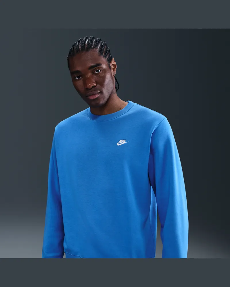 Nike Club Herren-Rundhalsshirt aus French Terry - Blau Blau